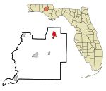 Washington County Florida Incorporated and Unincorporated areas Chipley Highlighted